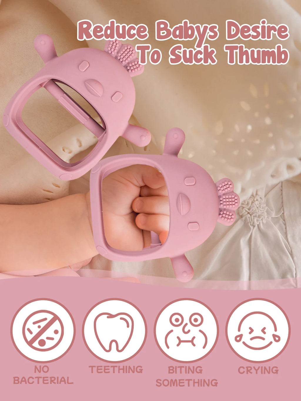 Gentle Silicone Baby Teether Gloves