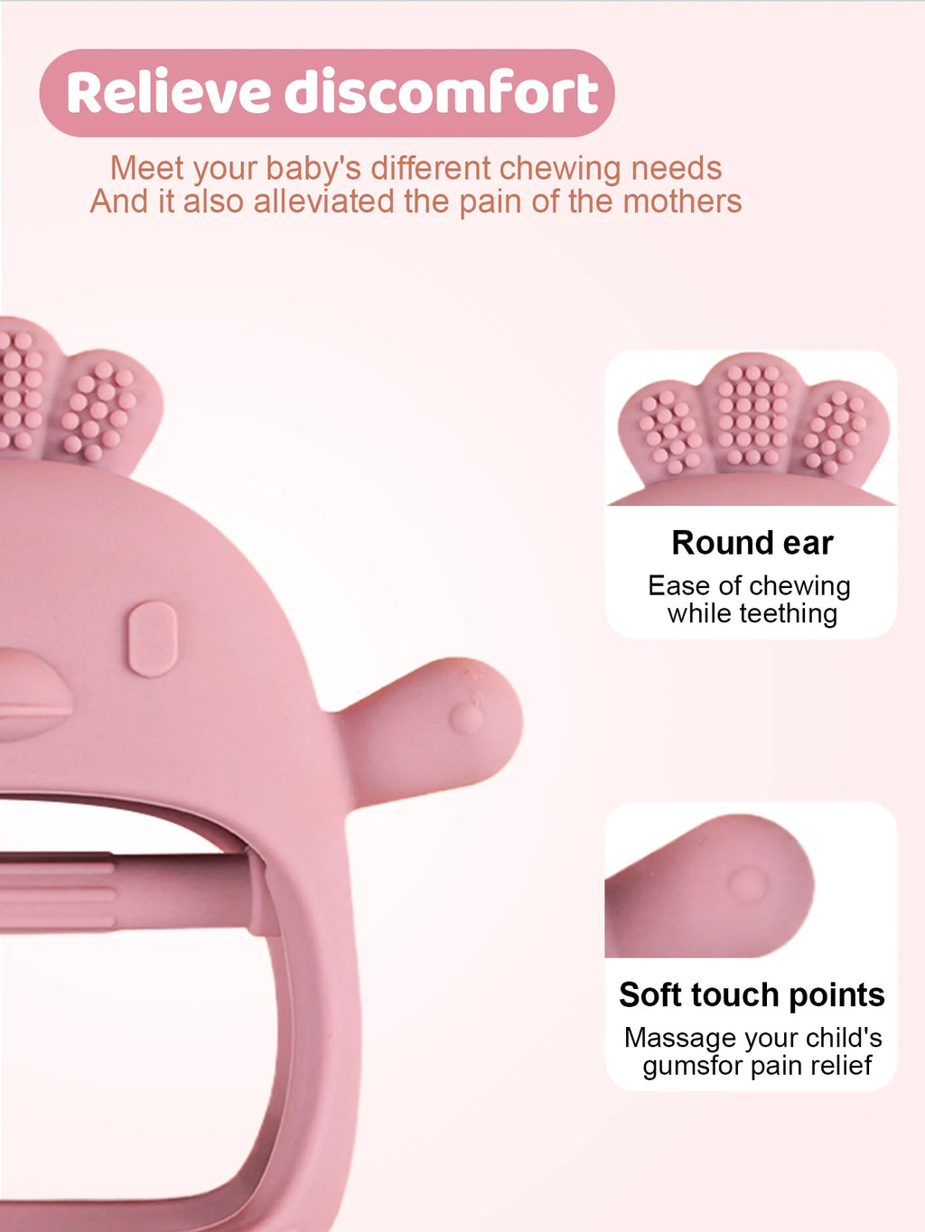 Gentle Silicone Baby Teether Gloves